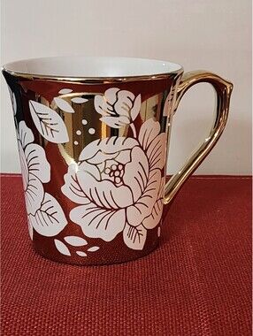 SHEFFIELD HOME GOLD AND FLOWER COFFEE MUG